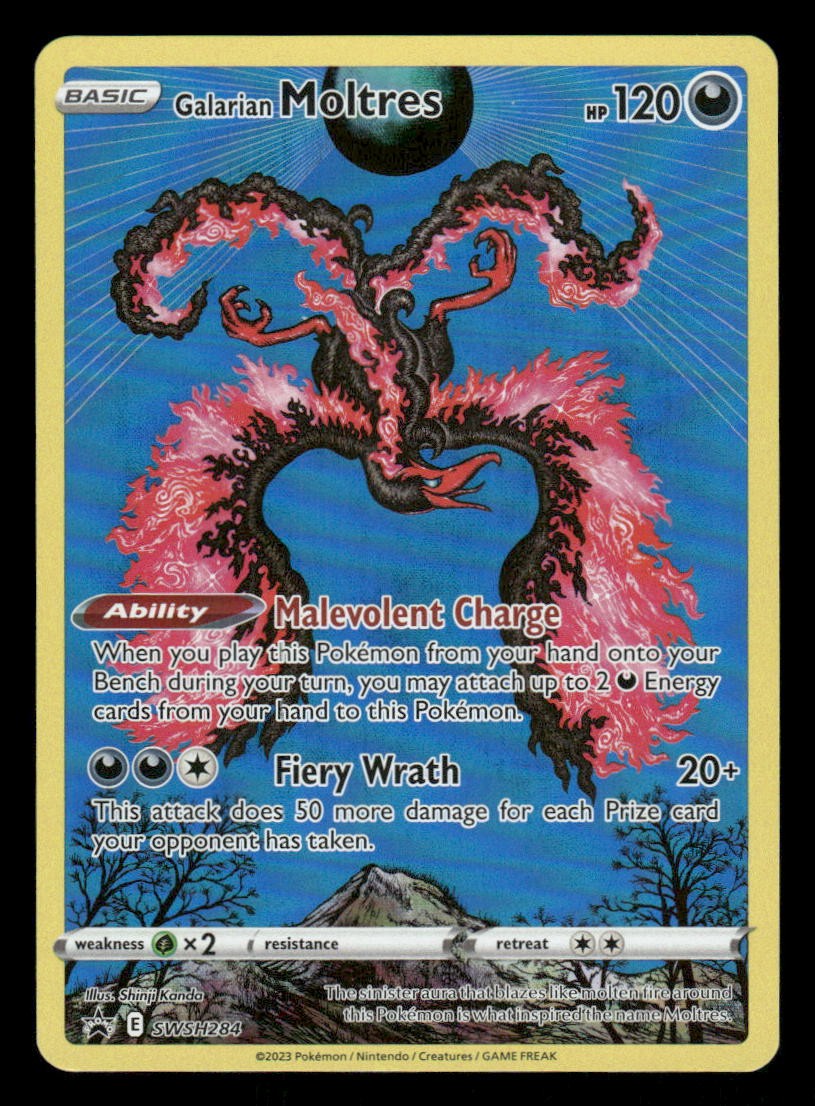 Galarian Moltres SWSH284 Holo Promo Sword & Shield Promo Pokemon Near Mint