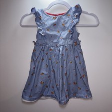 Penelope Mack Girls Chambray Floral Size 4T Dress Cottagecore Casual Chic Preppy