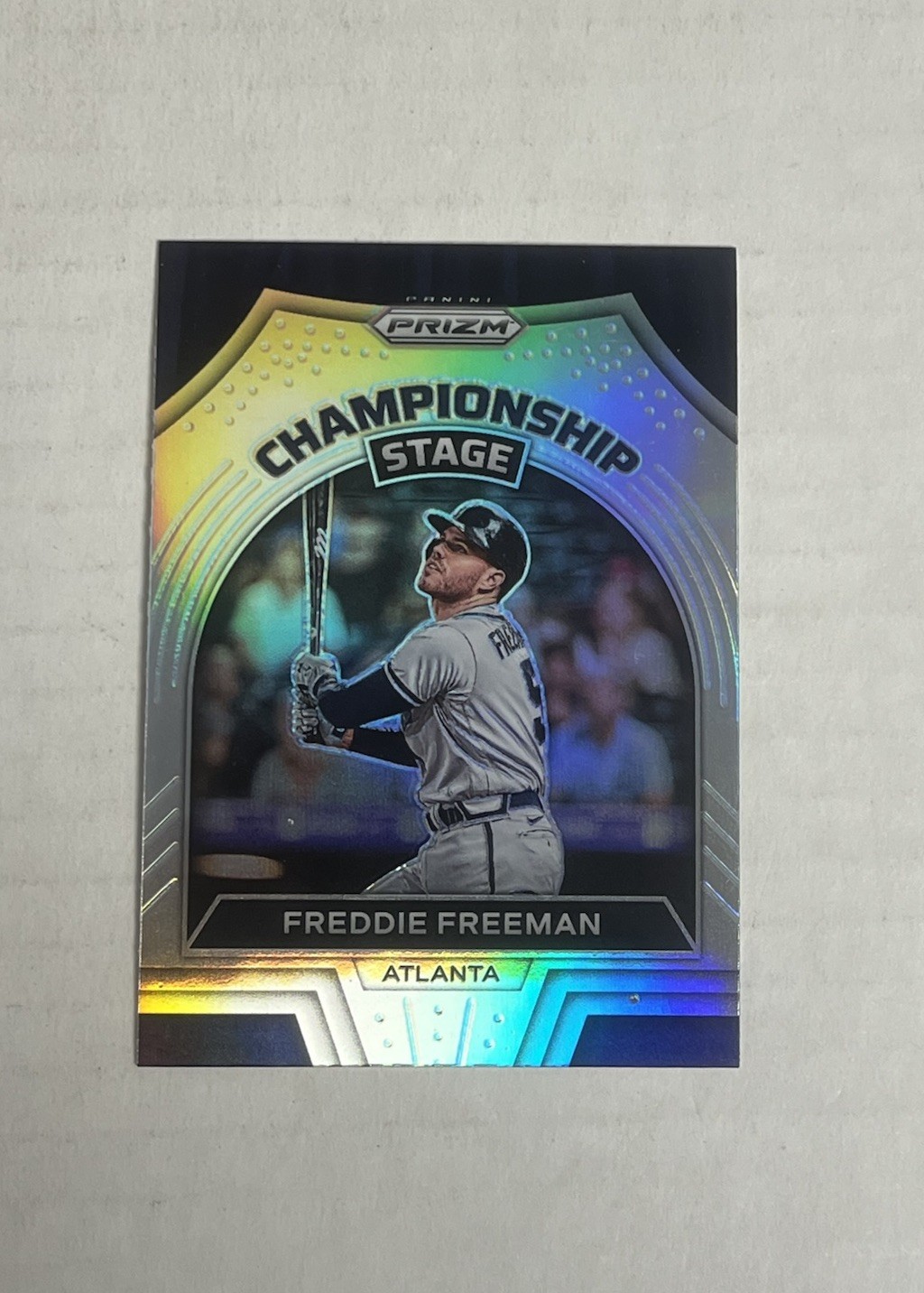 2022 Panini Prizm Baseball Freddie Freeman Braves Championship Stage Insert CS-2