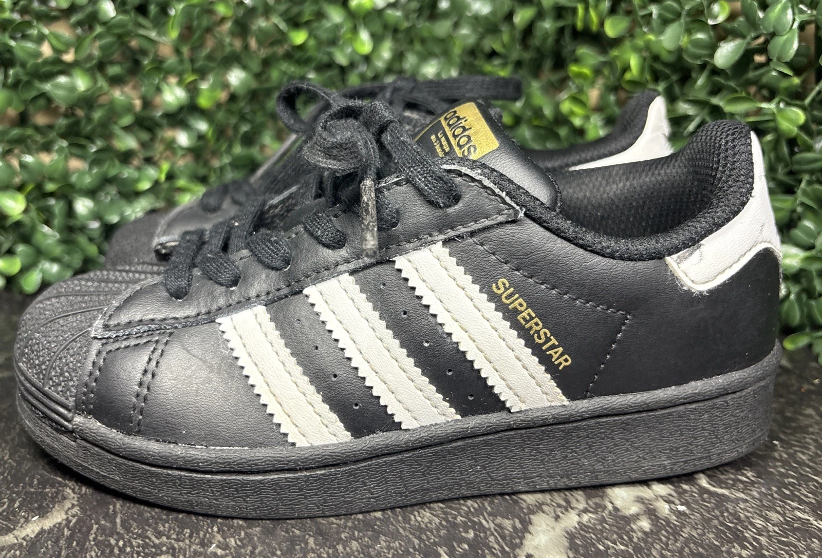 Adidas bambino 11 5 K Superstar sneaker nero stringato basso casual EF5394
