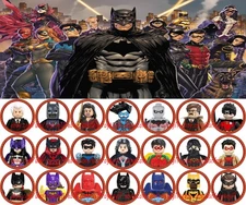 21PCS Superhero League Bruce Wayne Gotham City Family 4cm Plastic Figure DIY Toy