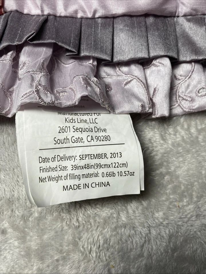 KIDSLINE Baby Crib Blanket Coral FLEUR Reversible Flowers Ruffle Quilt Comforter - Image 3 of 4