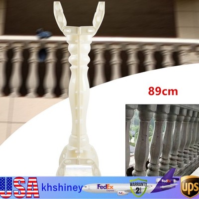 2 Pcs 89cm Balustrades Mold Fit Concrete Plaster Cement Plastic Casting White