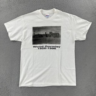 Vtg Hanes Beefy-T L White T Shirt Wood Former School Santa Fe New Mexico 1996