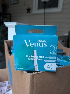 Gillette Venus Facial Hair & Skin Care Refills 4 Cartridges NEW