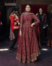 New Designer Maroon Faux Georgette Gown Bottom With Dupatta For Wedding Wear