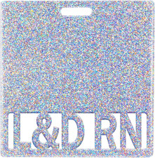 L D RN Badge Buddy Card Holder - Labor and Delivery Registered Nurse Glitter Sli