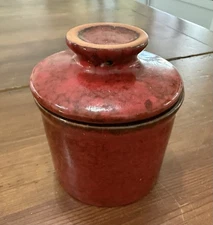 Teapeak Pottery Red Butter Bell /Keeper