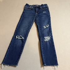 American Eagle High-Rise Jegging Women  s Size 0 Dark Wash, Distressed, Cropped