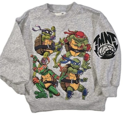 H&M Teenage Mutant Ninja Turtles Sweatshirt Pullover 3/4T Gray Boys