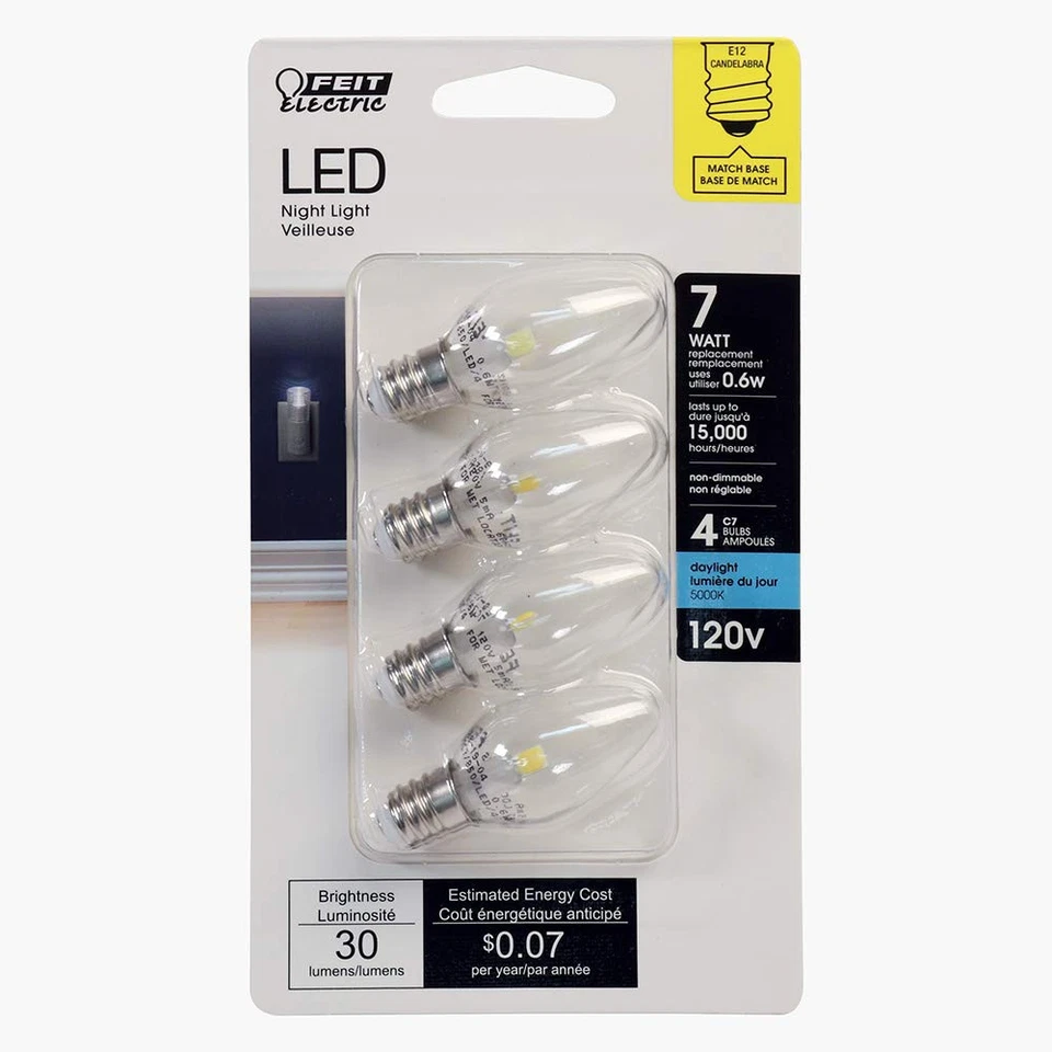 Feit Electric 5000K LED Night Light Bulb 4 Pack Energy Saving 30 Lumens - Image 2 of 4