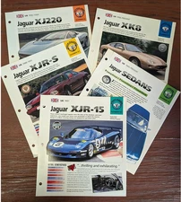Jaguar Hot Cars Dream Machines Spec Sheets XJ220 XJR-15 XK8 XJ Collection
