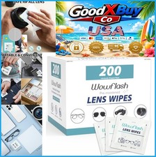 200 Count Pre-Moistened Lens Wipes for Eyeglasses Individually Wrapped