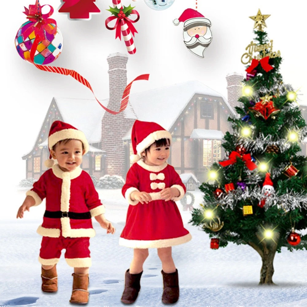 VETEMENTS Costume Babbo Natale Bambina Bambino Abbigliamento Cosplay Vestire Bambini Outfit Natale