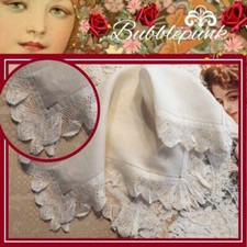 Antique Fine Hand Crochet Lace Border Hankie Handkerchief  Wedding