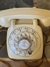 Vintage Automatic Electric Rotary Dial Deck Phone Ivory For Parts