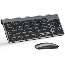 Ultra Slim Wireless Keyboard and Mouse Combo, Silent Compact Keyboard Mouse Set