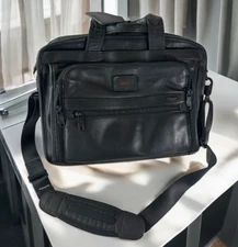 Tumi T-Pass Organizer Brief Soft Napa Leather Laptop Expandable Bag PERSONALIZED