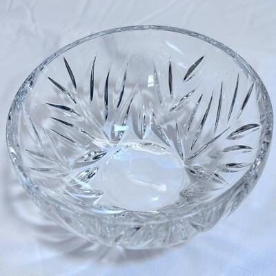 Gorham Crystal Bowl Star Blossom Clear Glass Small Heavy Thick 5.75  Diameter