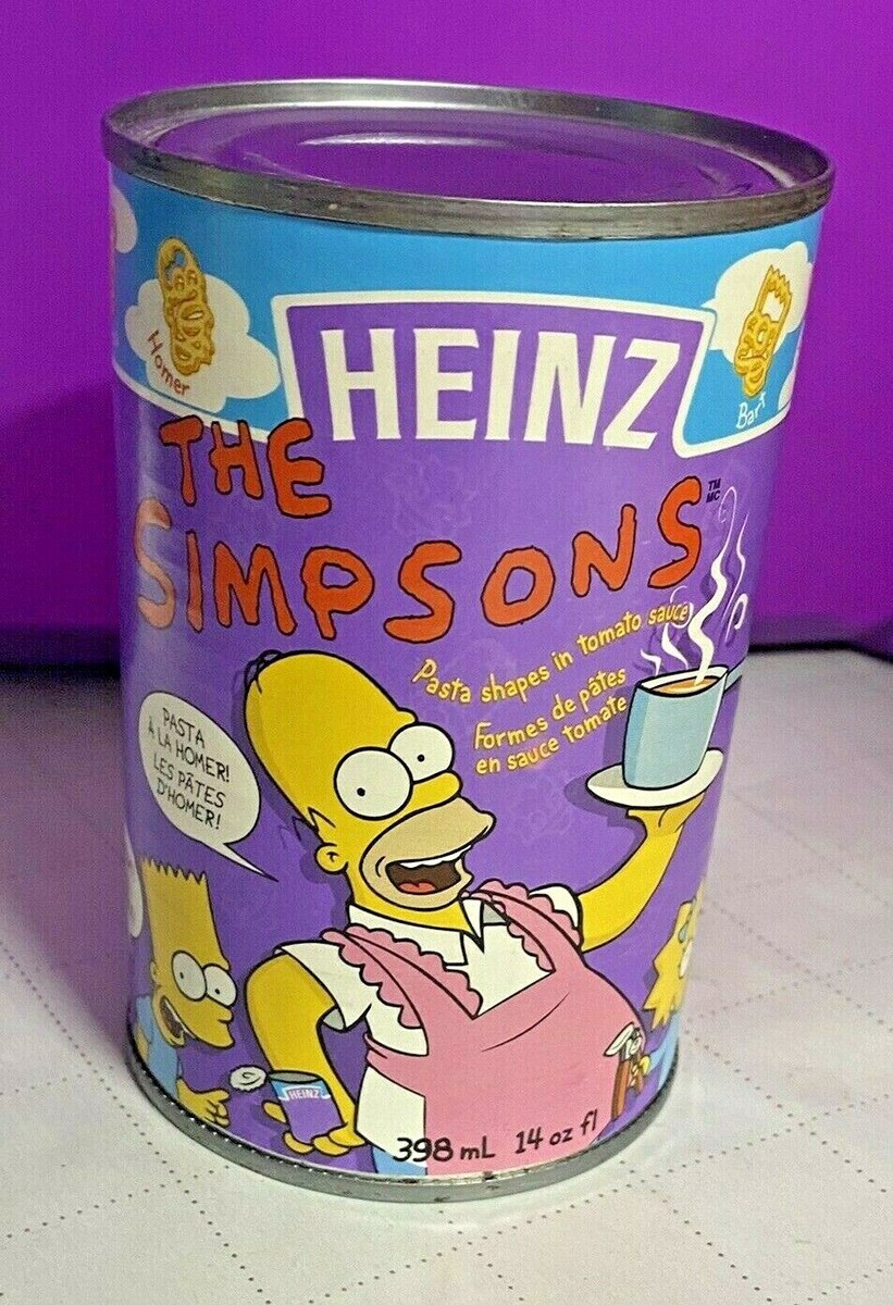 The Simpsons 1997 Heinz Pasta COLLECTIBLE Can Empty RARE Food