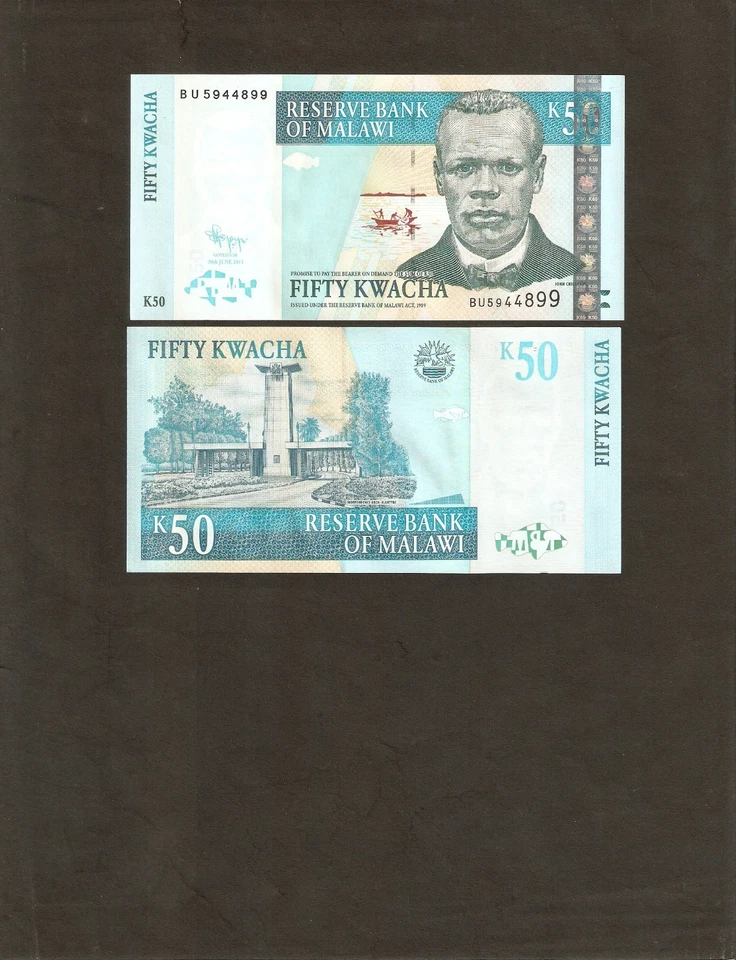 MALAWI 50 KWACHA P-53 2011 x 100 Pcs Lot BUNDLE BOAT FISH JEEP PARK UNC NOTE - Image 3 of 4