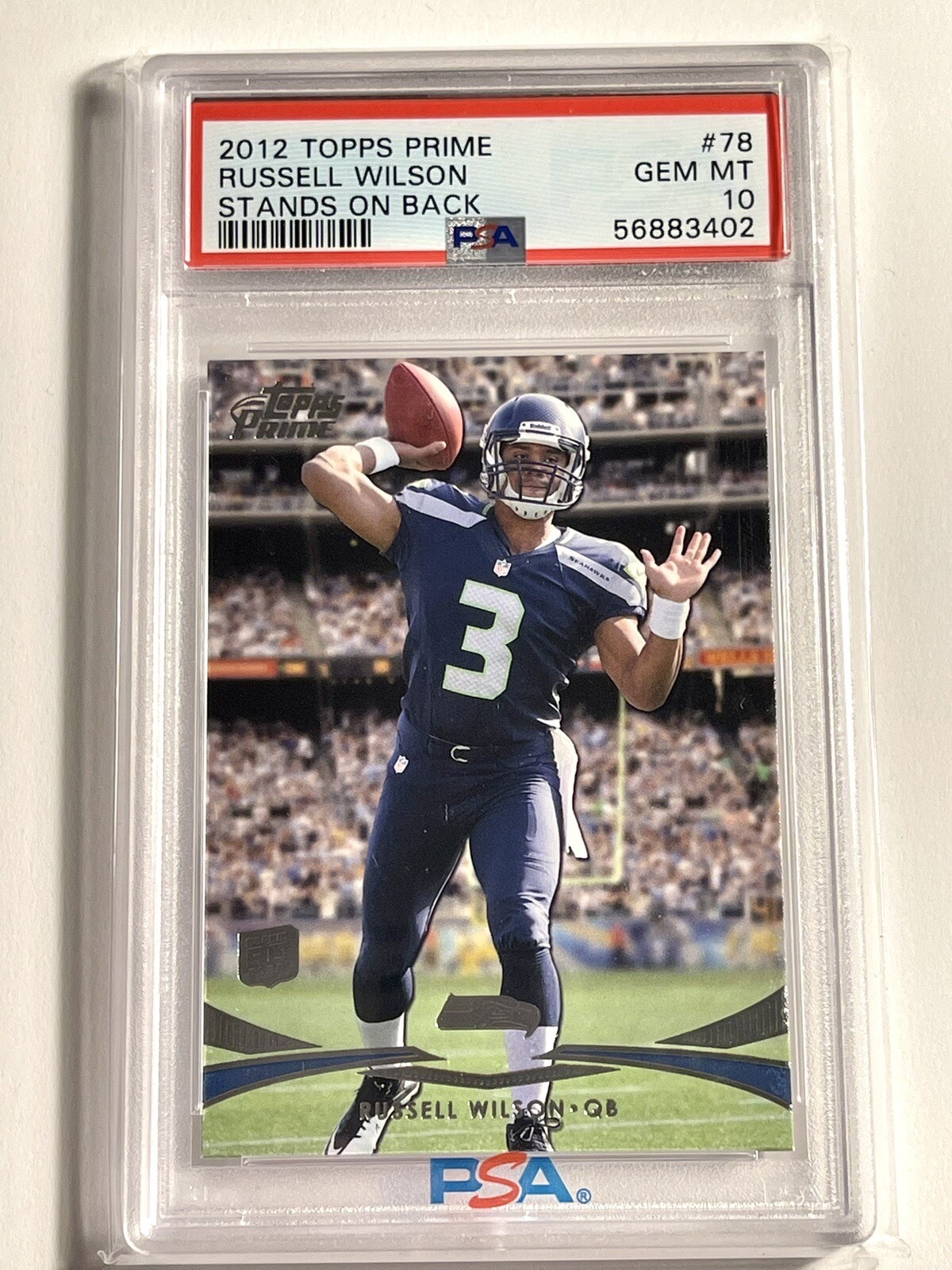 Russell Wilson Topps Prime #78 Stands on Back