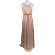 Show Me Your MuMu Amanda Maxi Dress Dusty Blush Crisp Open Back Sleeveless Small