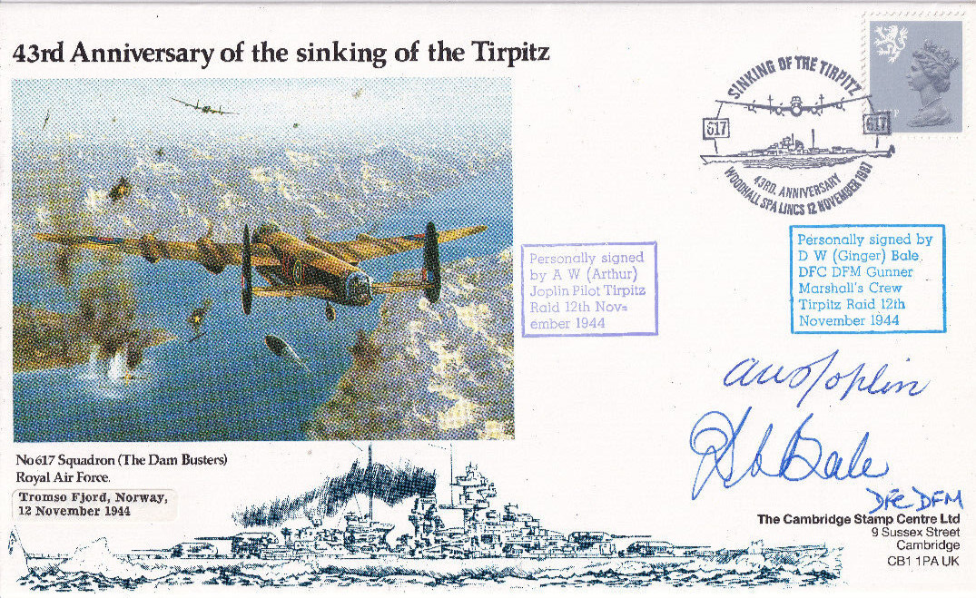 1987 617 Tirpitz sinking signed cover collection