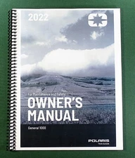 2022 Polaris General 1000 Owner's Manual: Full Color & Protective Covers!