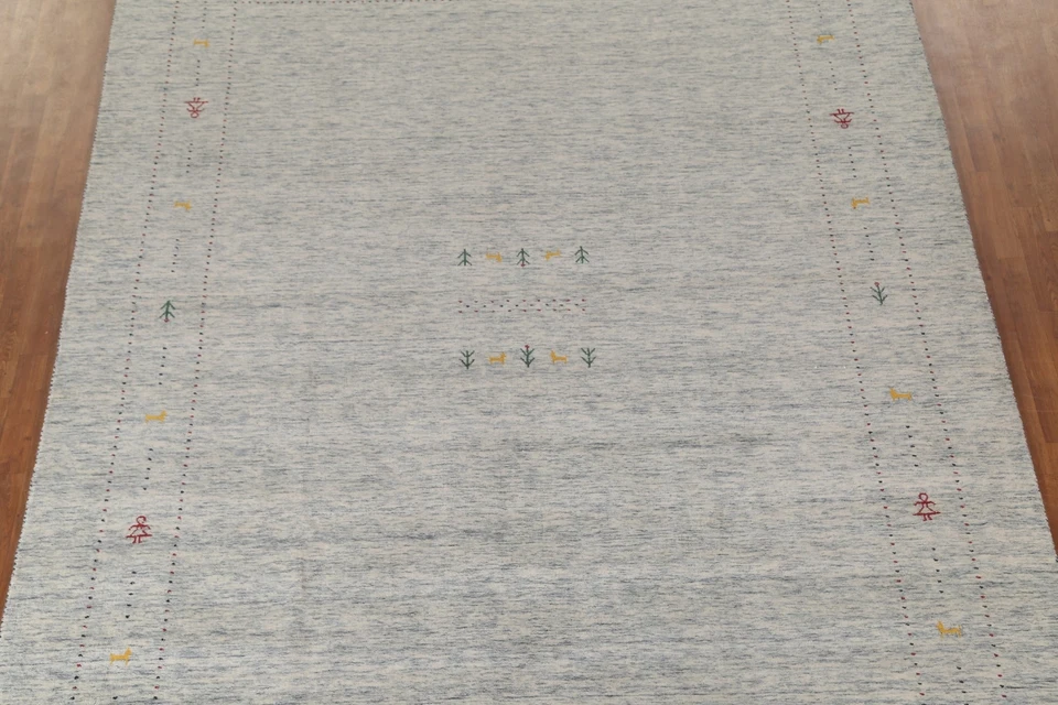 Tribal Little Character/ Animal Room Size Rug 9'x12' Wool Hand-knotted Carpet - Image 3 of 4