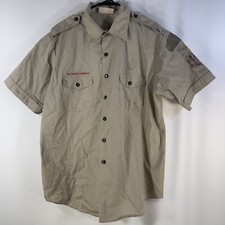 Boy Scouts Of America Men's X-Large Shirt Beige Vintage Damaged And Stained