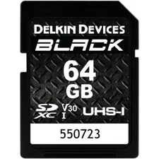 New Delkin Devices 64GB BLACK UHS-I SDXC Memory Card, USA Dealer #20925