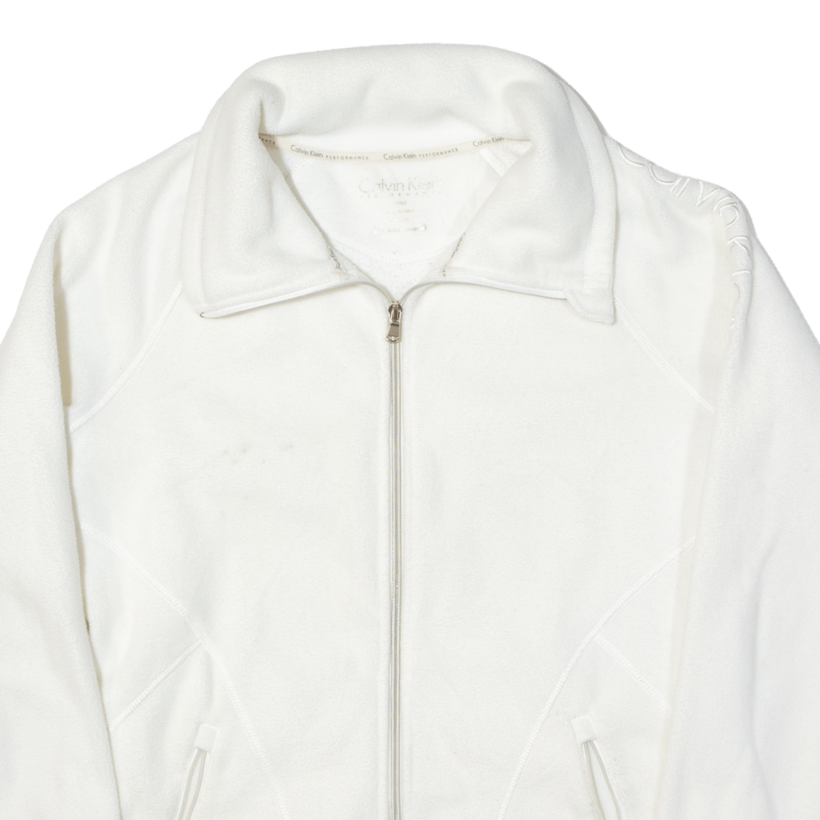 CALVIN KLEIN Womens Fleece Jacket White L eBay