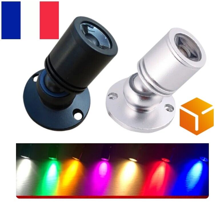 Mini spot LED 12v-220v Couleur ou blanc