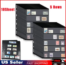 10 Sheet Stamp Pages for Stamp Album Binder 5 Rows Pages for Stamp Collectors