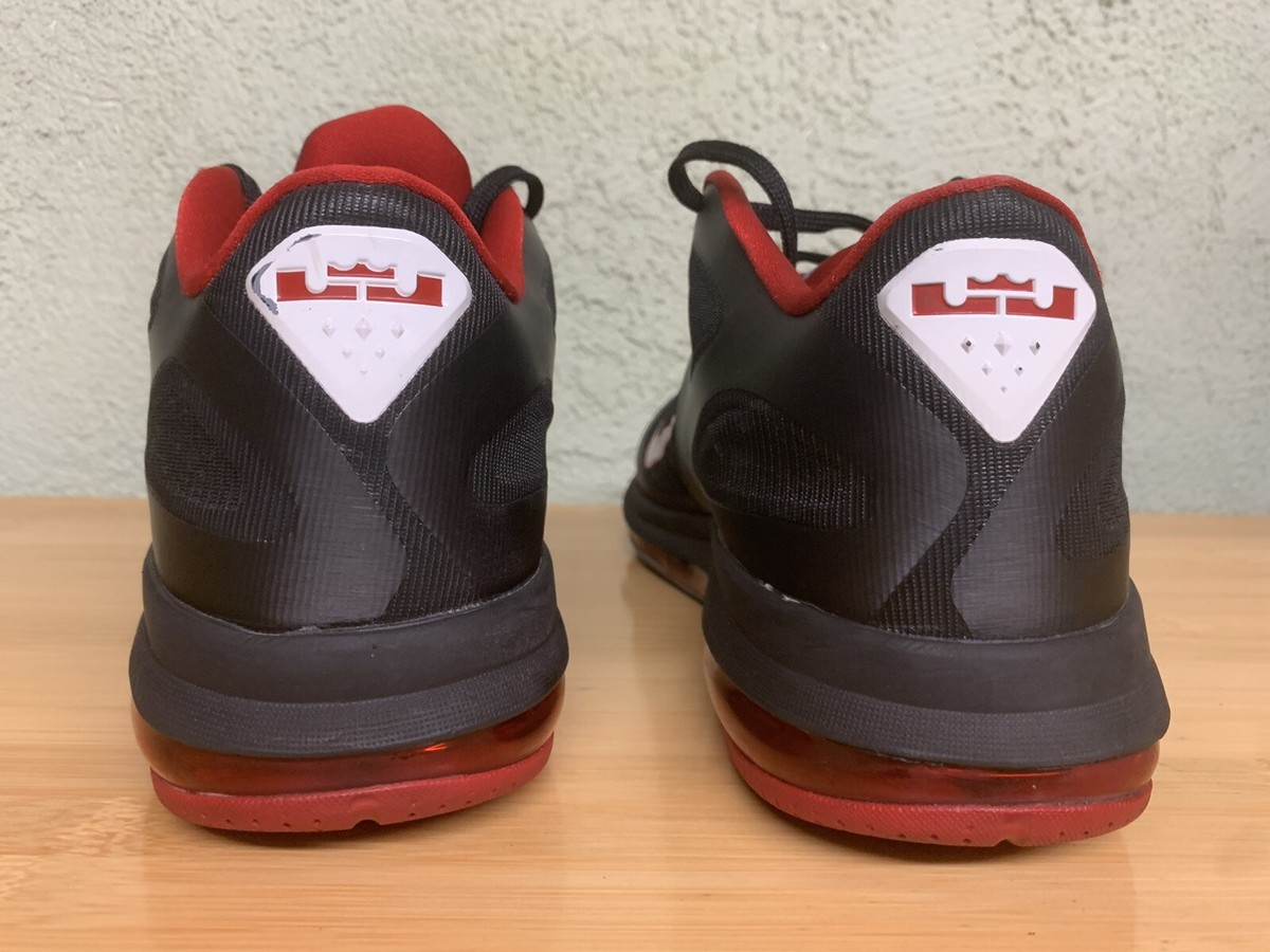 Nike LeBron Low Bred Size 12 Black Red‎ White 510811-003 2019 RARE 2012 Nike LeBron 9 IX Low Bred Black Red White 510811  main image 3
