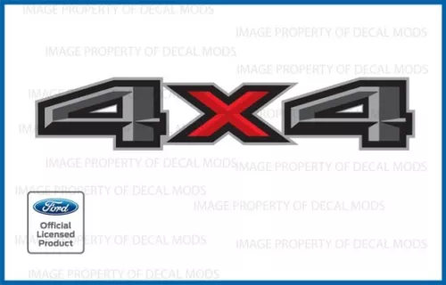 Set of 2: Ford F150 4x4 Decals Stickers red gray bed black side graphics FH1A6