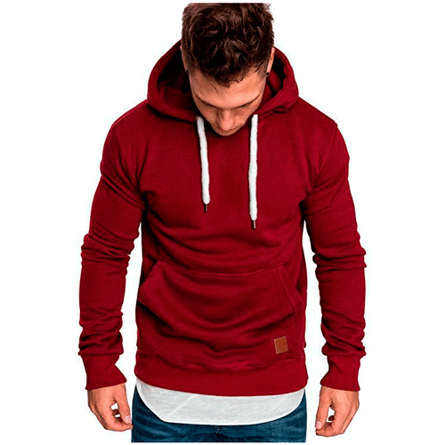 Maglione uomo sciolto tinta unita sport outdoor casual pile con cappuccio manica lunga - Foto 33 di 52