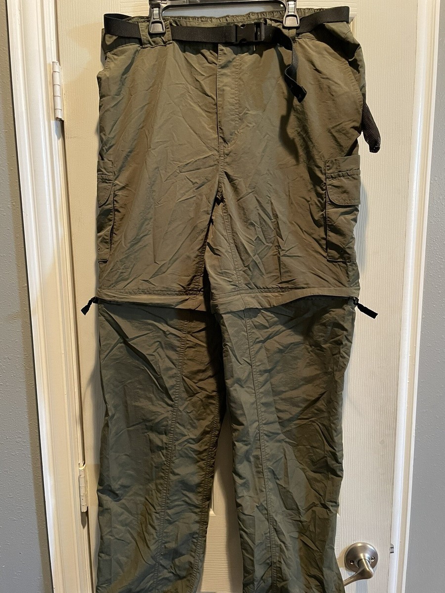Magellan Fish Gear Pants Mens Small Green Convertible Cargo Water
