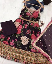 Indian Wedding Printed Vine Suit With Heavy Sequence Zari work Size 42-43