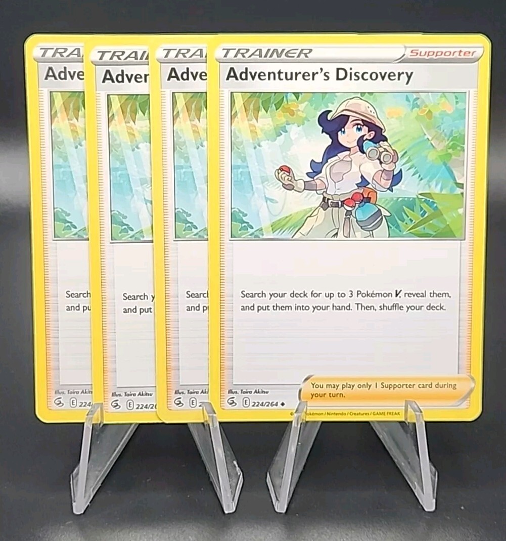 Pokemon Adventurer's Discovery x4 Playset Trainer Card 224/264 Fusion Strike