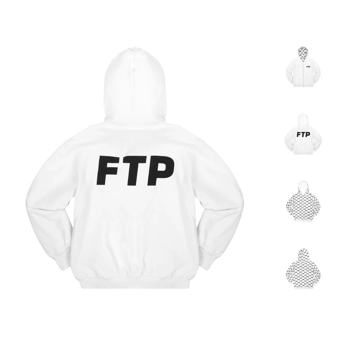 FTP REVERSIBLE LOGO HOODIE(WHITE)