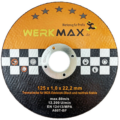 WMS  Trennscheiben 125 x 1 mm | 100 Stück INOX Edelstahl 