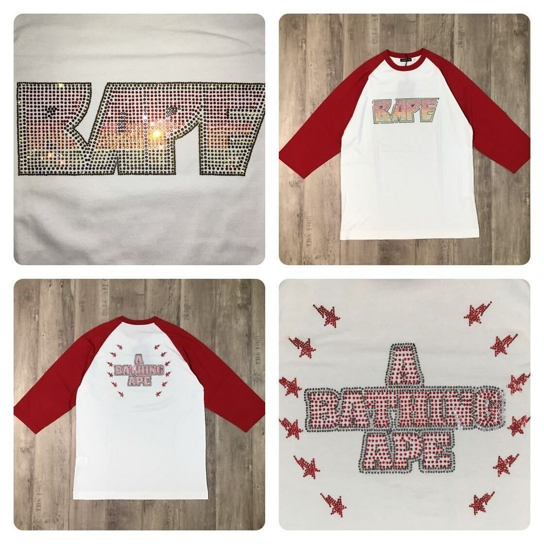 A BATHING APE BAPE STA スワロフスキー　ロンt tシャツ ☆新品☆ スワロフスキー BAPE STA General Tシャツ Mサイズ a