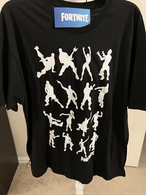 Fortnite Dance Moves T-Shirt Black Size 2XL (50/52) New w Tag #A1
