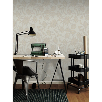 Floral Non-woven wallpaper brown and gray Home wall mural wall covering