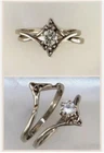 Art Deco 0.60ct Vintage Round Moissanite Engagement 925 Silver Bridal Ring Set