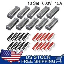 Position Car Marine Power Distribution Bus Bar Terminal Block 10 Set 15A 600V