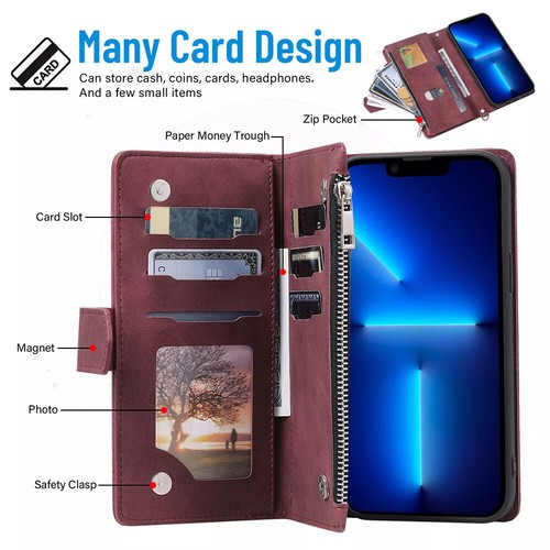 Funda protectora imán de cuero para móvil Samsung Galaxy Flip Case Wallet - Imagen 6 de 29