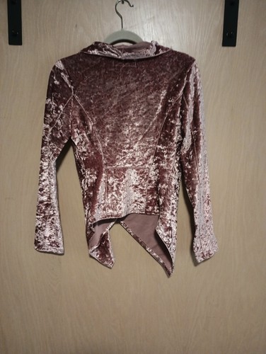 BlankNYC Crushed Velvet Disco Diva Jacket Size Small Pink Retro 80s - Picture 4 of 5